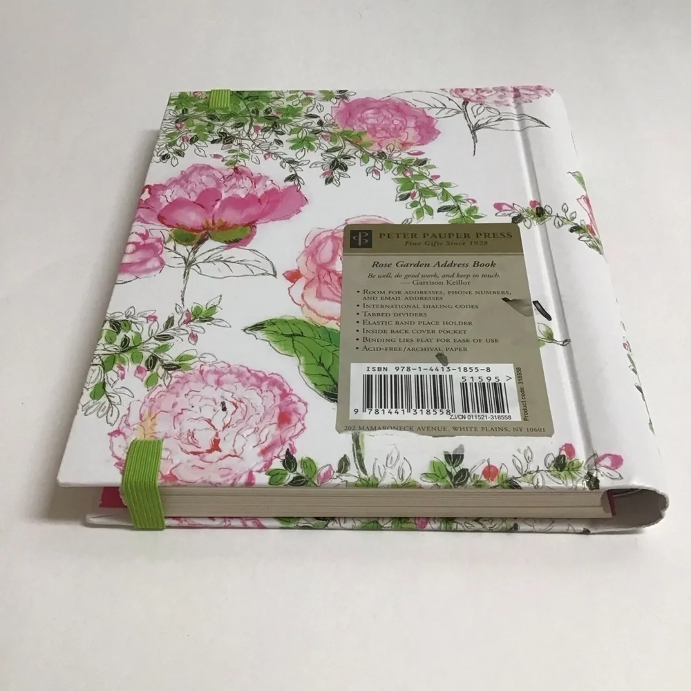 Rose Garden Large Address Book Peter Pauper Press Pink Floral Hardcover Spiral